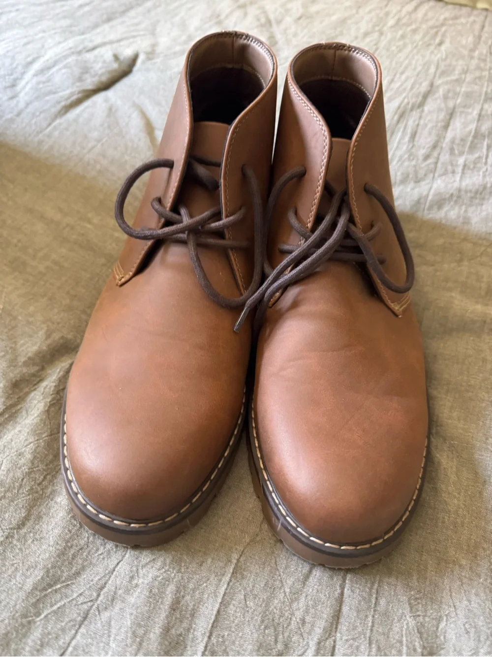 Men’s Chaps Brown Leather Chukka Boots - Classic Lace-Up Style. New size 11